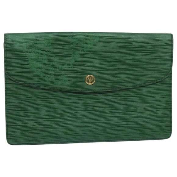 LOUIS VUITTON Epi Montaigne 27 Clutch Bag Green - Picture 1 of 15